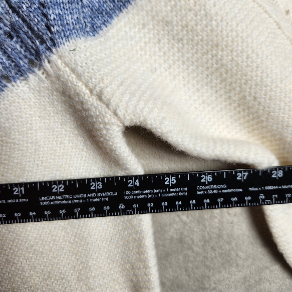 Democracy Sweater Womens 2X Blue White Fair Isle Pointelle Knit Comfy Gorpcore - Picture 7 of 8